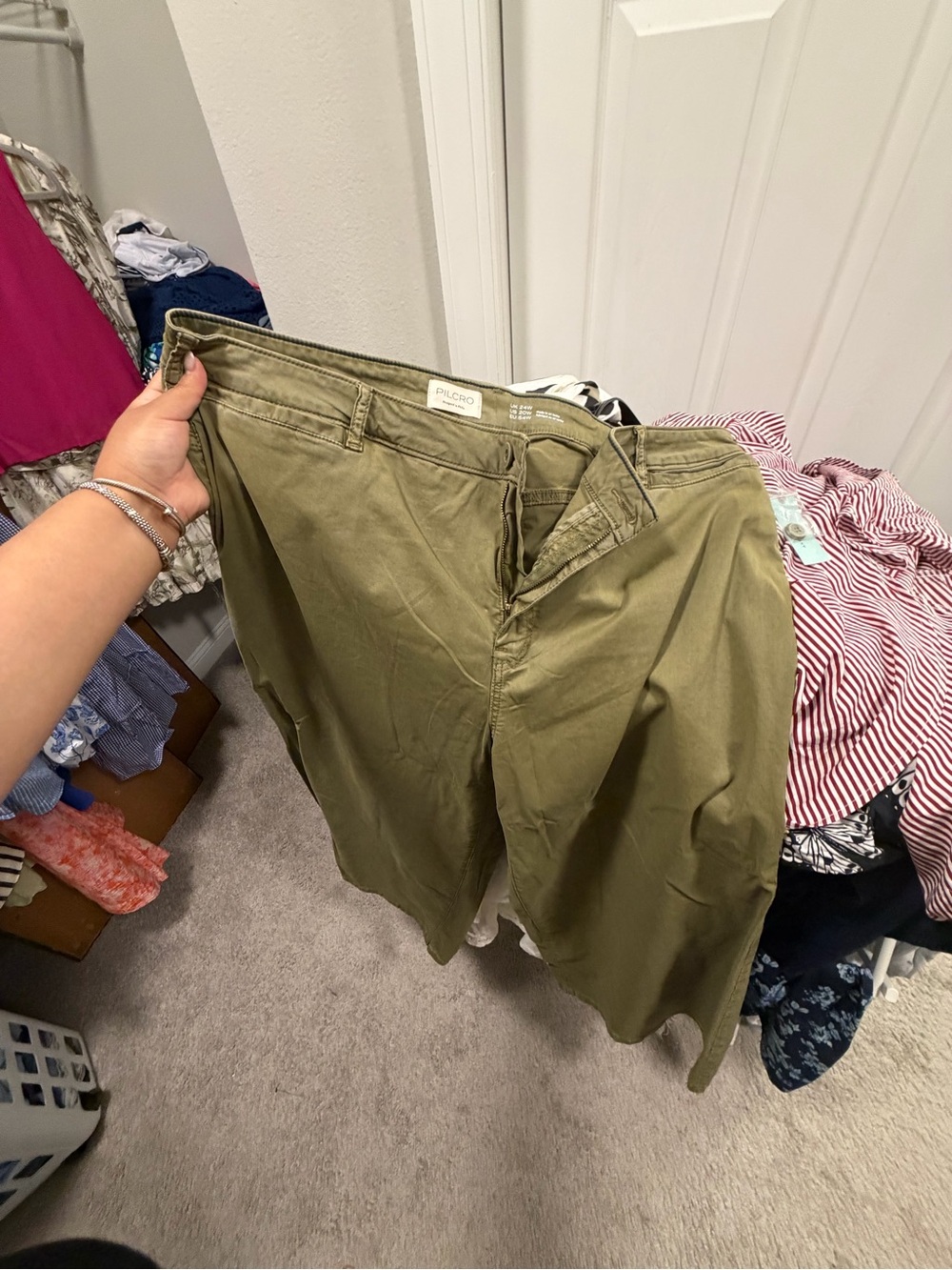 Pilcro Plus Size Wide-Leg Pants in Olive